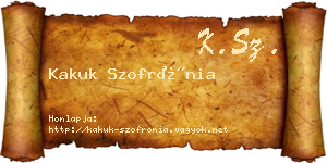 Kakuk Szofrónia névjegykártya